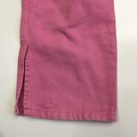 BDG URBAN OUTFITTERS Pink Slit Hem 5 Pocket Logo Hardware High Rise Waist Jeans - Picture 8 of 12